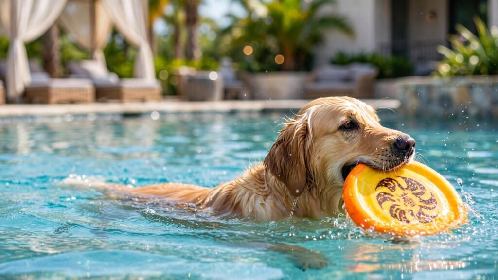 Dog swimming